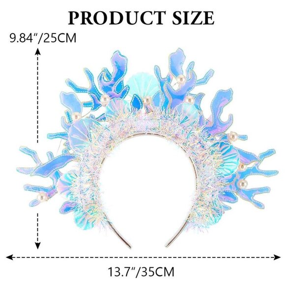 Light Up Mermaid Headband Coral Seashell Costume Accessory for Women main image 4